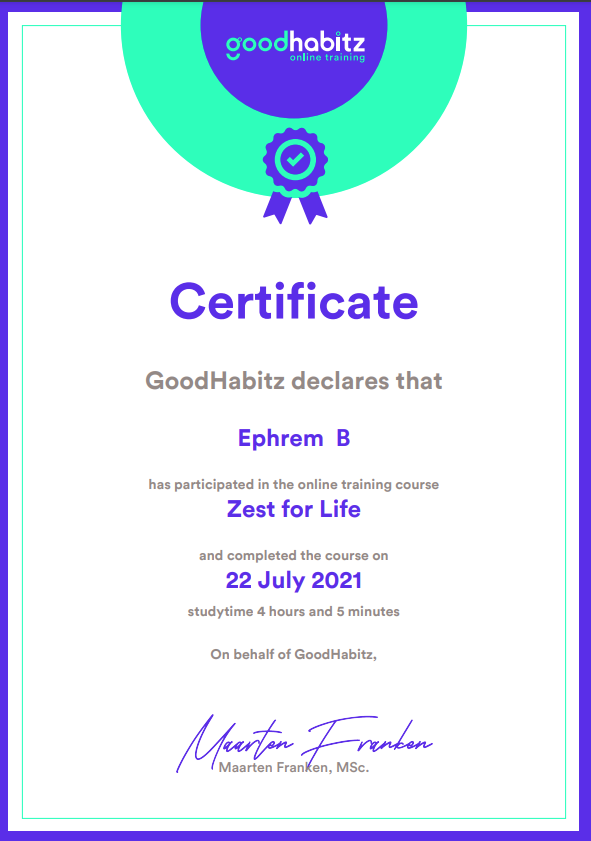 ZEST FOR LIFE
